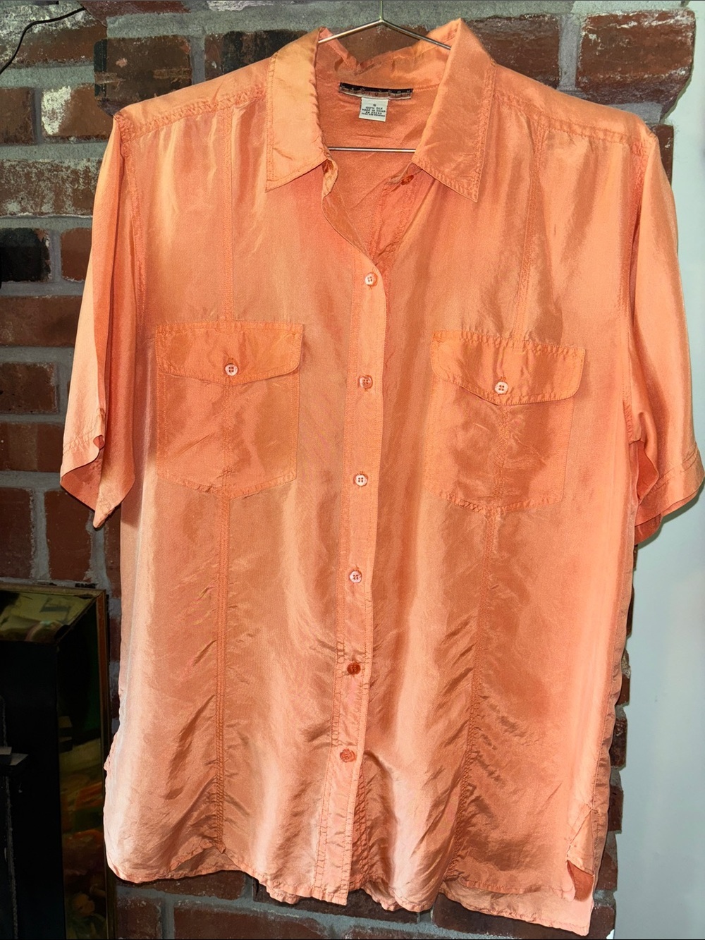 Vintage New York Studio 90’s Oversized Aesthetic Women’s Silk Blouse Small